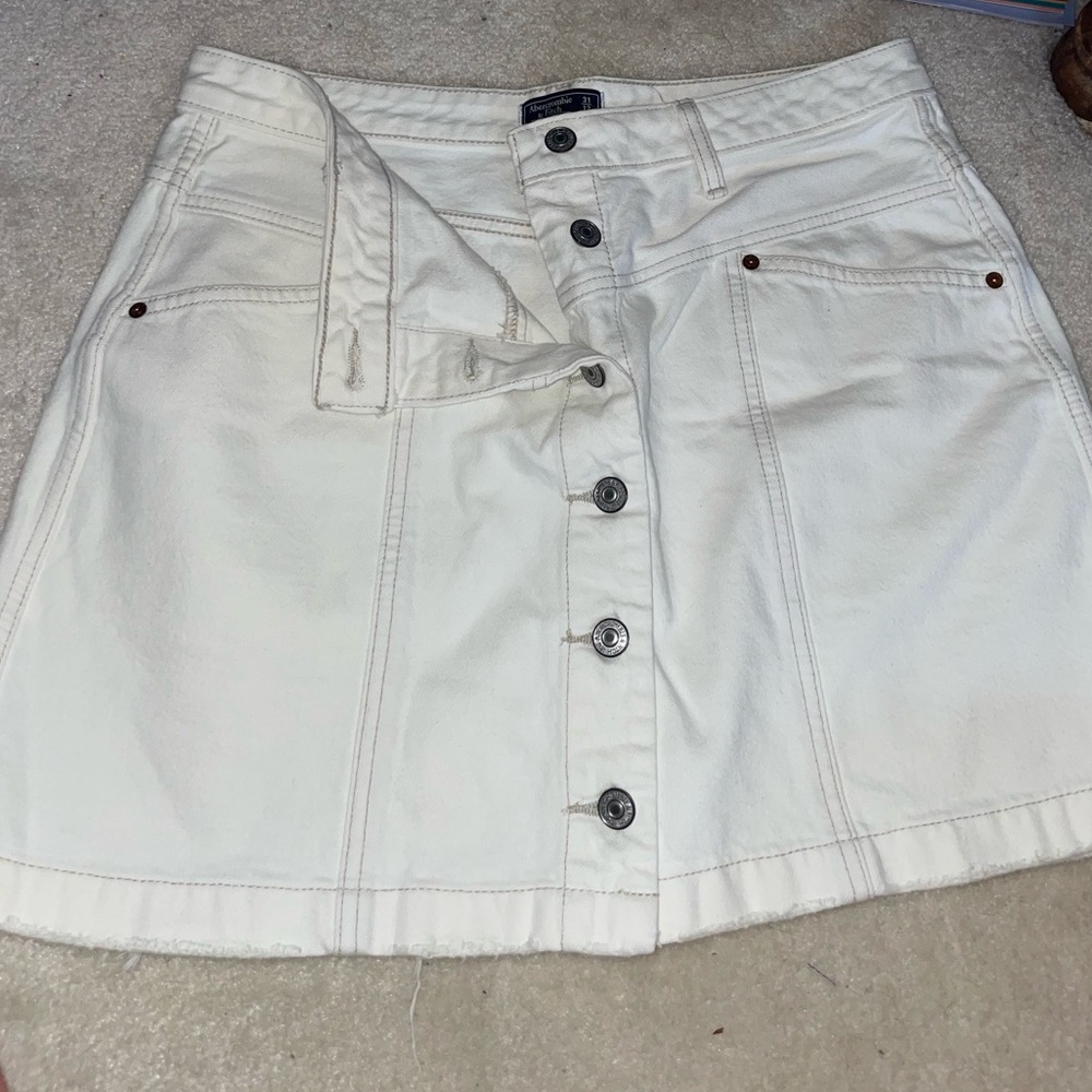 Abercrombie white denim skirt